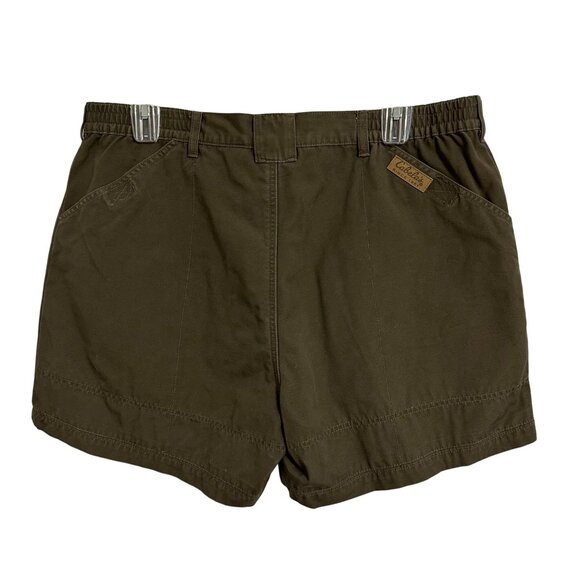 Vintage Cabela's Mens Brown Cargo Shorts Elastic Waist 6 Pockets SZ 40 Outdoor - Picture 2 of 8